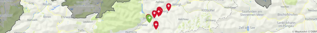 Map view for Pharmacies emergency services nearby Rattenberg (Kufstein, Tirol)